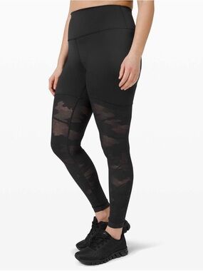 lululemon Black Mesh Insert Leggings